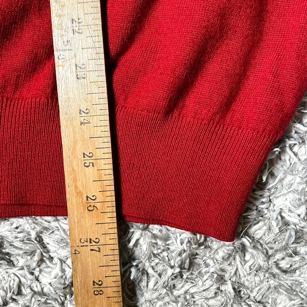 Pendleton Merino Wool Sweater Vest Burgundy V-Neck Sleeveless Knit Top‎ Mens L